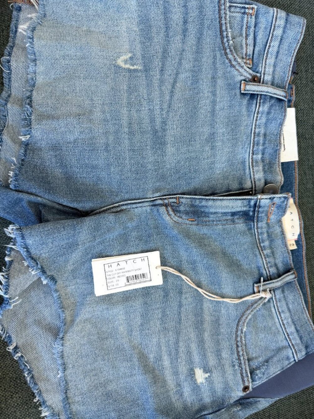 Hatch Maternity cut-off jean short, size 29